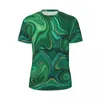 Herren T -Shirts Liquid Print Laufen Hemd Strand Grün gelbe abstrakte Streetwear Harajuku T -Shirt für Männer Design Kleidung Plus Size