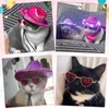 Odzież dla psa Śliczne pet po rekwizytów kostium kowbojski z LED Light Hat Heart Oulbes Lace-Up Scyk Wrap for Cat Cosplay