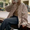 Damen-Trenchmäntel, Vintage-Blumen-bedruckte Baumwolljacke, japanische Mori-Mädchen-Winter-lose Parkas, weiblich, lässig, O-Ausschnitt, einreihig, dick