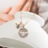 Pendant Necklaces 2022 Fashion Jewelry Simple Titanium Steel Bee Necklace Female Crystal From Swarovskis Fine For Women As Sweet G256v