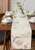 Christmas Pink Old Man Snowflake Candy Wedding Decoration Runner Table Kitchen Coffee Dining Fabric Home 240307