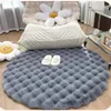 Nordiska runda mattor för vardagsrum Plush Floor Mat Soft Area Rugs Bedroom Bedside Fluffy Non Slip Shaggy Rug Decor 240226