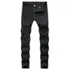 Streetwear Herren Schwarz Skinny Denim Hosen Männer Mode Hohe Qualität Sim Fit Jeans Hosen Für 240227