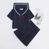 LargeSize S5XL 8 Sizes Japanese JK Uniforms School Dresses For Girls Navy Blue Sailor Suit Jacket Middle Suits 240226