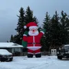 groothandel 10/26/33ft gigantische opblaasbare kerstman kerst opblaasboten buitendecoratie voor tuinfeest kerstversiering met blazer