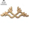 10pcs Safe Kara Teething Baby Teether Cute antlers Design Wooden Ring Animal Shape Toy handmade wooden teether-giraffe teether 240307