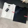 Diseñador PRA triángulo marca de lujo camiseta roja con letras nuevas camisas hombre mujer ropa de moda casual camisetas blancas negras verano cuello redondo manga corta algodón puro