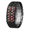 Mode Männer Uhr Herren Uhren Voll Metall Digitale Armbanduhr Rote LED Samurai für Männer Junge Sport Einfache Uhren relogio masculino1242A