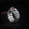 Anelli a grappolo SA SILVERAGE Gioielli di lusso in argento sterling 925 da donna S925 Anello da uomo vintage granato