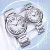 Watch AAA Mens Watch Designer Woman Watch 36mm 40mm White Dial Double Row Diamond Bezel Hardlex Fashion Blue Watch Full Steel Folding Buckle Couple Watch