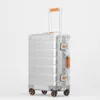 20 24 -calowy retro wszystkie aluminiowe strzały magnezu Spinner Bieganie na pokład Business Trolley Suipcase Fashion Valise Suitcases2358