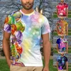 Camisetas masculinas Camisa de Páscoa Festiva Casual Ovo 3D Impresso Pacote Simples