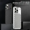 Coque de téléphone en alliage de parfum de refroidissement à dissipation thermique pour iPhone 15 Plus 14 ProMax 12 13 Pro Max Boucle à pression 2 en 1 Armure en métal Housse antichoc