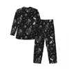 Men's Sleepwear Gothic Vampire Pajama Sets Retro Print Romantic Womens Long Sleeve Loose Daily 2 Pieces Home Suit Plus Size
