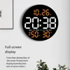 Wall Clocks 10Inch Temperature Humidity Digital Clock With Remote Control Alarm Date Week Display Wall-Mounted For Home Easy Install
