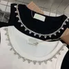 Verão mulheres tanque top designer colete diamante em torno do pescoço coletes moda carta gráfico cor sólida algodão sem mangas camisa