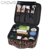 CALDWELL Reise-Make-up-Tasche, großes Fassungsvermögen, tragbares Organizer-Etui mit Reißverschluss, Leopardenmuster, Geschenk für Frauen279C