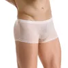 Cuecas de verão homens boxers gelo seda sem costura ultra-fino roupa interior sexy u bolsa shorts sólido translúcido calcinha respirável