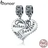 BAMOER 100% argento sterling 925 Madre e figlia Amore per sempre Ciondoli con ciondolo adatti Bracciali Collana Creazione di gioielli SCC427 CJ191330A