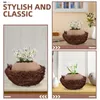 Vases 1 Set Of Ceramic Vase Eggshell Shaped Flower Pot Indoor Plants Succulent Planter With Nest