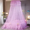 Bambini Elegante Letto In Tulle Letto A Cupola Rete A Baldacchino Circolare Rosa Rotondo Cupola Biancheria Da Letto Zanzariera per Twin Queen King286d