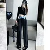 Women's Jeans High Waist S Trousers Black Pants For Women With Pockets Straight Leg Womens Harajuku Fashion Hippie Summer Fitted A R