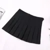 Skirts Preppy Style High Waist Solid Pleated Mini Skirt Women Summer Spring Korean Fashion Cute White A-line Skort Clothes