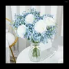 Decoratieve Bloemen 12 Stuks Baby Adem Gypsophila Kunstplanten Bruiloft Decoratie Real Touch DIY Huis Tuin (Hemelsblauw)