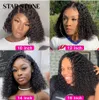 Short Curly Bob Brazilian Human Hair Lace Front Wigs 13X4 Lace Frontal 4x4 Closure Deep Wave Wig For Black Women 180 Density 240228