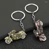 Keychains Fashion Mini 3D Simulation Motorcycle Chain Car Wheel Moving Exquisite Keychain Pendant Mens And Womens Bags Charm Gifts