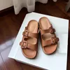 Summer 525 Women's Toe Cowhide Open Sandals Casual Slippers Leather Flat-Bottomed Beach And Slippersouter Wear Buckle Shoes Outer 399 Outer 827 outer