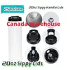 Canada Warehouse 20oz Sublimação em branco Sippy Tumblers Garrafa de água reta de aço inoxidável com tampa 2 em 1 DIY portátil ao ar livre 217B