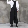 Overall 2023 män jumpsuits solid färg ärmlös streetwear överdimensionerad suspender rompers män mode casual rems overall s5xl incerun