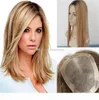 Balayage 2 6 27 Färg Silk Top Human Hair Toppers For Women Clip i Top Hairpiece Toupee för tunnare hår8209612