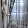 Modern lüks gümüş gri karartma perdesi boncuk dantel dikişli üst düzey perde oturma odası yatak odası perdeleri#4 210235k