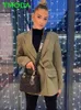 T Moda Women Double Breadted Blazer Office Lady Loose Classic Coat Suct studd studde outwear outfits veste femme 240228