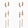 T Design climber stud earrings Charm convertible vine drop Love earrings 925 sterlling silver 18k gold plated jewelry Luxury Brand252f