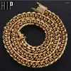 Kedjor Hip Hop 12mm 14mm Iced Out Rhinestone Clasp Miami Halsband Mens 316L Rostfritt stål Kubansk länkkedjor halsband för män Jew237C