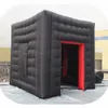 wholesale 5mLx5mWx3mH (16.5x16.5x10ft) free ship High quality black custom wedding party outdoor inflatable photobooth led photo booth tent with one door