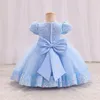 Baby Girl Princess Dress Christmas Easter Prom Cute Big Butterfly Sequin Wedding Party Performance 240309