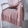 Rosa 127 170 cm gestrickte weiche Strick-Luxus-Überwurfdecke Sofa Stuhl Heimdekoration Textildecke Baby Kinder Bettwäsche Use1177h