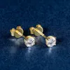 Prosty projekt luksusowy diament vvs moissanite okrągły wykwintne 10K Solid Gold 4 mm 0,3ct kolczyki stadninowe kobiety mężczyźni