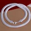 Tung 71g 10 mm platt ormhalsband sterling silverplatta halsband Stsn209 hela mode 925 silverkedjor halsbandsfabrik dir252q