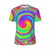 Herren T-Shirts Hippie T-Shirt Mann Retro 70er Jahre Tie Dye Y2K Lässige Sportswear T-Shirts Schnell trocknend Sommer Harajuku T-Shirt Große Größe