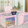 Cartoon Pattern Playpen For Children Baby Safety Barriers Fence With Toy Ball Frame Indoor Anti-Collision Toddler Playground 240226