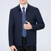 Vestes pour hommes Trendy Men Business Coat Tempérament Veste Slim Lavable Revers Personnes âgées Fermeture à glissière