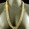24K Real YELLOW GOLD FINISH SOLID HEAVY 11MM XL MIAMI CUBAN CURN LINK NECKLACE CHAIN Packaged Unconditional Lif2551