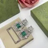 2022 Ny modeknutkristallörhängen lyxig designer örhänge damer bröllop fest par gåva smycken med box258a