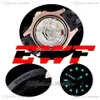 EWF YM 40mm 126655 A3235 자동 남성 시계 로즈 골드 세라믹 베젤 블랙 다이얼 904L 스틸 오이스터 플렉스 고무 스트랩 슈퍼 에디션 2720