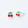 Oorknopjes 925 sterling zilver Handgemaakte kersenoornagels Modieus temperament Klein vers zoet fruit Damesaccessoires